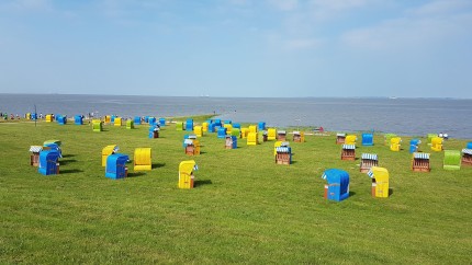 ImageStrandkörbe an der Nordsee